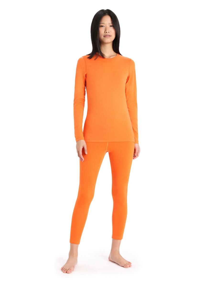 Une pièce Icebreaker Merino 200 Oasis Long Sleeve Crewe Thermal Top Femme Orange | FR 1764ZUTG